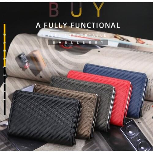 Antimagnetic Automatic Pop-up Single Aluminum Alloy Card Case Credit Card Metal Business Card Case Wallet Mens Wallet