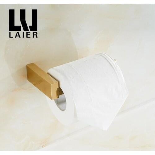 Vidric gold copper toilet Paper Holder modern simple Bathroom Accessories Wall Mounted Without Covered