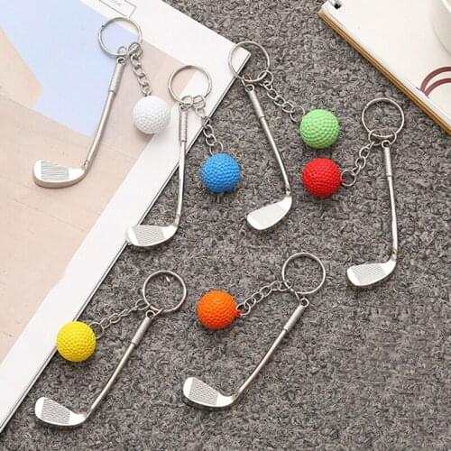 DSYCAR 1 Set of Mini Golf Sports Key Chain Metal Key Chain Ring Accessories Sports Clubs Birthday Lovers Split Pendant Keychain