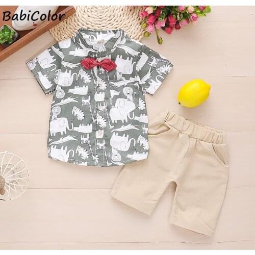 New Summer Boys Clothing Sets Newnorn cartoon Cotton Shirt+Shorts 2pcs Outfits For Children Boys Baby fashion party Sets