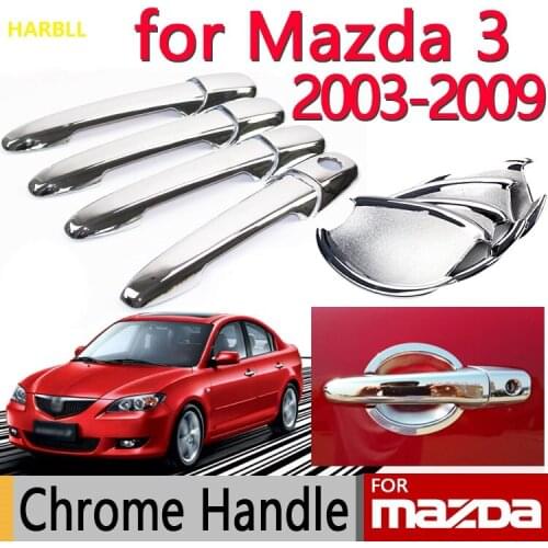 HARBLL For Mazda 3 2003-2009 Axela 2004 2005 2006 2007 2008 Sedan Hatchback Chrome Door Handle Covers Trim Set Car Styling
