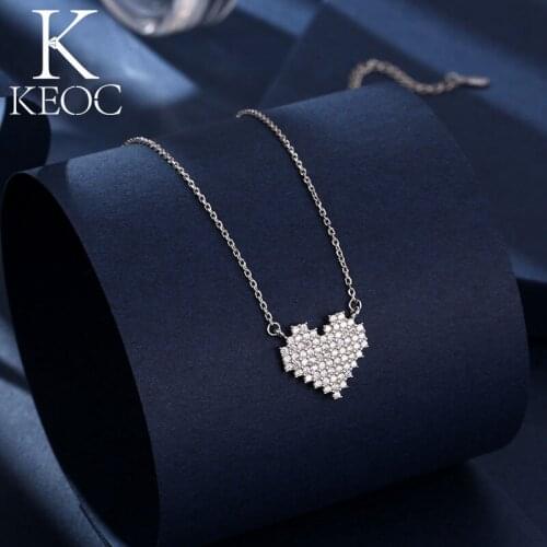 Keoc New Love Heart-shaped AAA Zircon Womens Pendant Necklace Choker Birthday Jewelry for Women 2021 Decorations for Girls