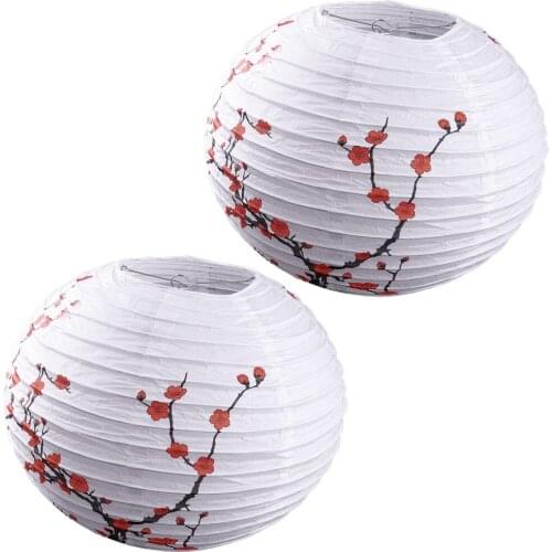 2Pcs Plum Floral Paper Lantern Light Shade Lampshade Bar Room Decoration Chinese Retro Style Elegant Accessories