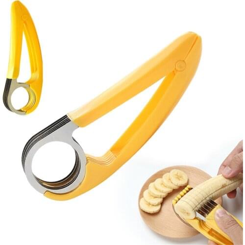 Kitchen Fruit Divider Tool Banana Slicer Cucumber Stainless Steel Peeler Cutter Knife Home Assist Corer Gadgets Accessories