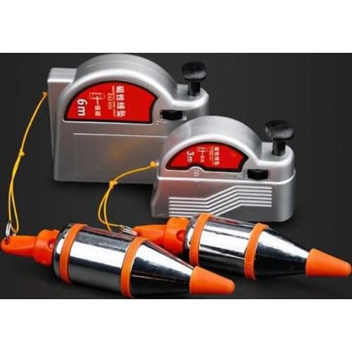 Plumb Bob Setter Magnetic Plumb-Rite Auto Recoiling Cord Quick-Stabilizing Hanging Wire Hammer Hand Tool with 3/6/4.5/8M