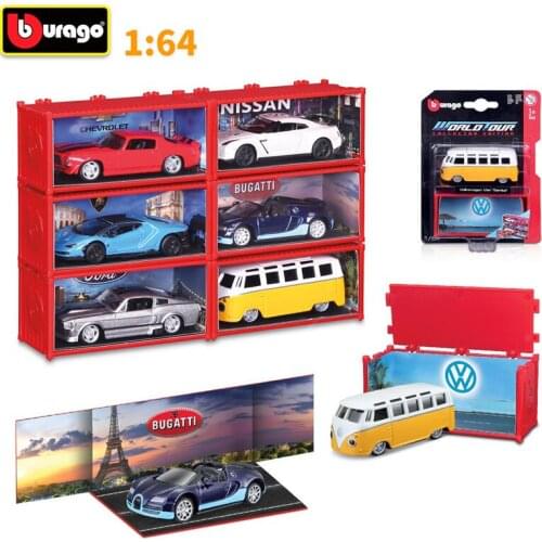 Bburago 1:64 Alloy Model Cars Toys Simulation Finished Product with Imitation Container Display Box Packaging Children Toys