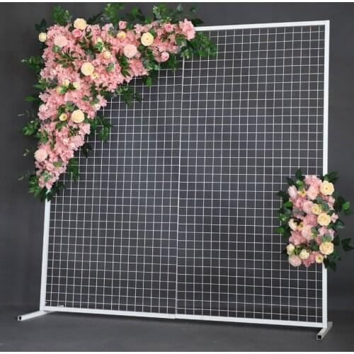 New wedding stage background iron mesh screen decoration outdoor lawn forest wedding props arch