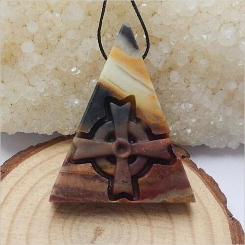 Natural Stone Carved Anchor Amazonite Necklace Pendant 44x35x8mm 15.1g semiprecious stone Trendy Jewelry Accessories