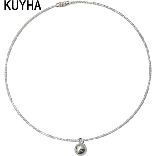 Ball Pendant Necklace for Women/Girls Our Lady Jewelry Collar Trendy Tiny Choker Simple Classic Necklaces