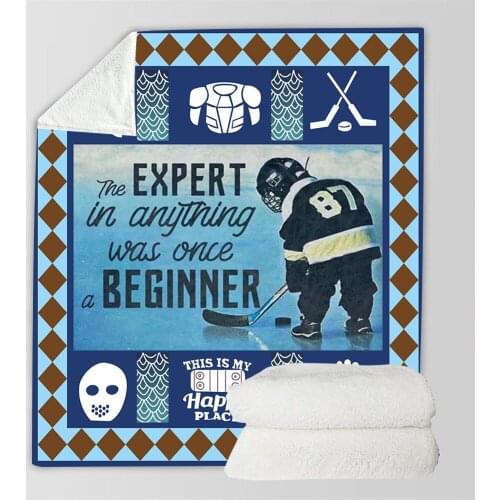 Ice Hockey 3D Printed Plush Fleece Blanket Adult Home Office Washable Casual Kids Sherpa Blanket Drop Shipping 01