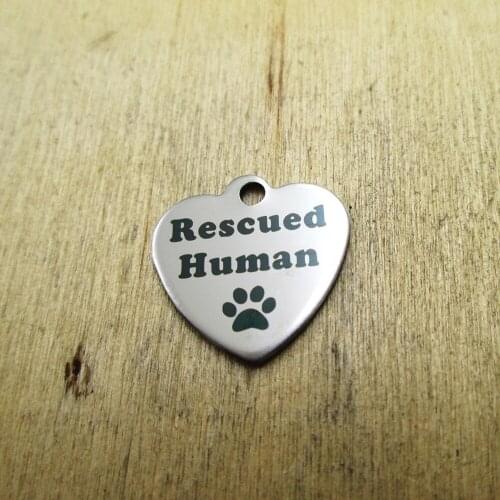 10pcs/lot--rescued human stainless steel charms Laser Engraved DIY Charms Pendants