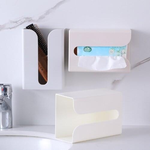 Portable Wall Mounted Toilet Kitchen Tissue Box Paper Holder Non Porous Design High Quality ABS Material Durable High Quality