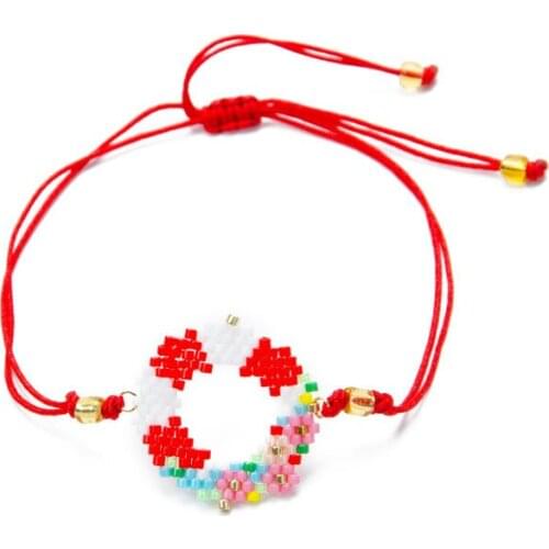 Simple Miyuki Beads Handmade Jewelry Multicolored Wreath Pattern Ladies Bracelet