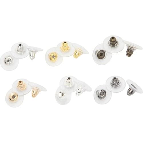 100Pcs/lot 11x6mm 6 Colors EarPlugs Silicone Earplug Ear Back For Jewelry Making DIY Jewelry Accessories