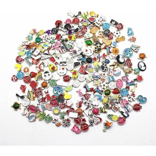 Mix New Arrival 100pcs/lot Alloy Floating Charms Fit Living Glass Floating Lockets Accessory Charms Bracelet DIY Jewelry