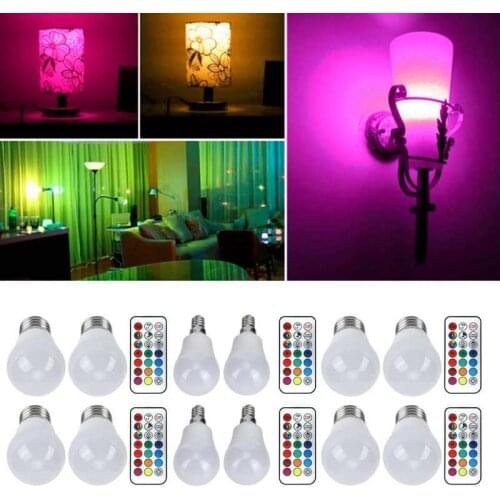 45W E27 E14 E12 LED RGB Bulb Color Changeable With Remote Control For Bedroom Stairway Bar High Efficiency And Energy Saving