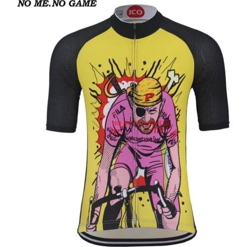 2020 Black yellow funny cycling jersey men retro short sleeve road bike wear clothing bicycle clothes Cool bike jersey