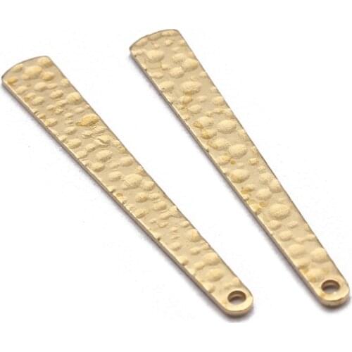 20pcs/lot Raw Brass Hammred Drop Bar Earrings Charms Pendant For DIY Dangle Jewelry Findings Making Crafts