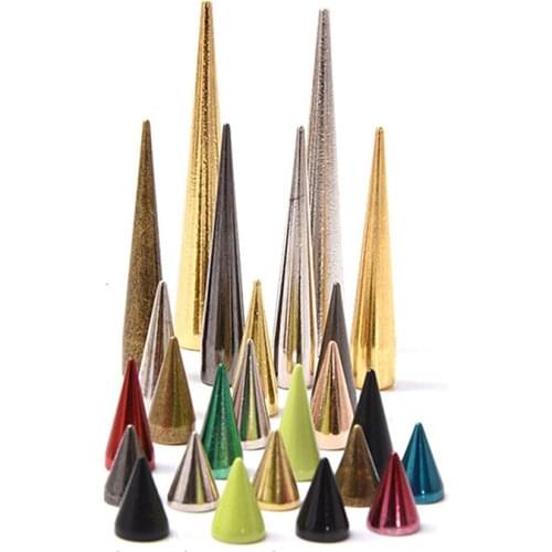 7mm Diameter Brass Punk Spike Garment Rivet Studs With Screws For Bracelet Bag Hat Shoe Chocker Collar Leather Craft Accessories