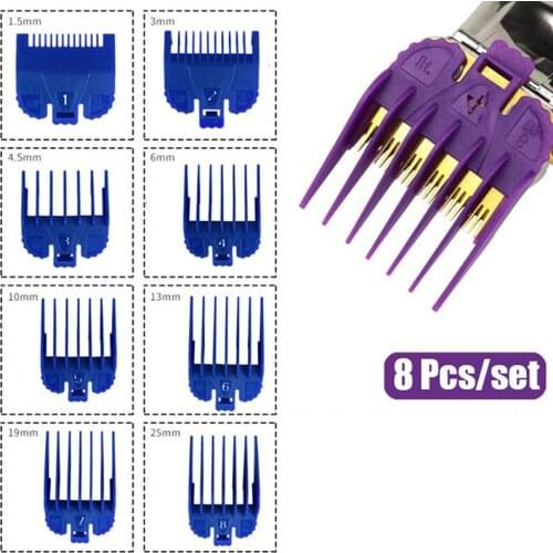8Pcs Universal Hair Clipper Cutting Limit Comb Guide Attachment Replacement Tool