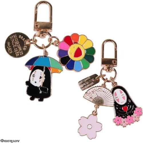 Spirited Away Keychain For Girl Women Key Chains Ring Car Bag Pendent Charm Accessories Cartoon Japanese Anime Keychain