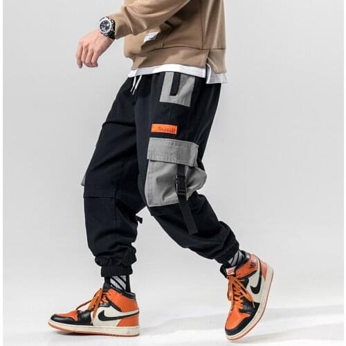 Men Patchwork Streetwear Joggers Pants 2021 Man Casual Cargo Pants Mens Baggy Hip Hop Trousers casual Track Pants Plus size 5xl