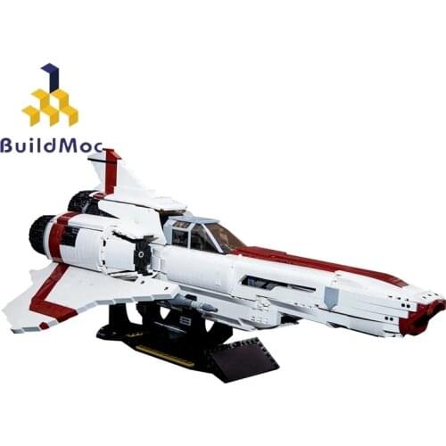 BuildMoc Technical Ship MOC Robotechs The Battlestar-Galactica Colonial Viper MKII Space Battleship Building Blocks Technica Toy