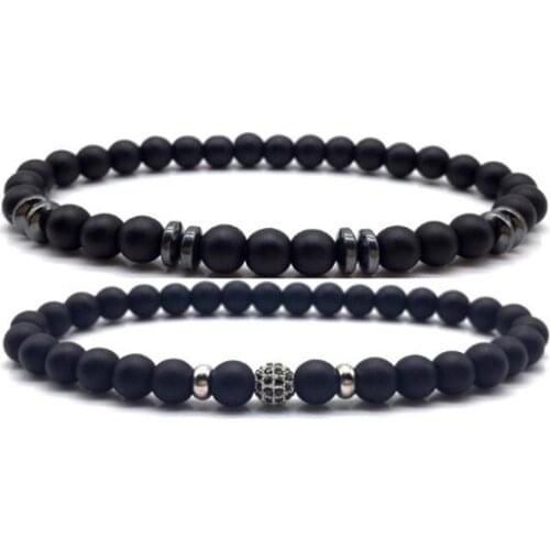 Black 8mm bohemian multicolor Agate beads Chakra Reiki Buddha Yoga Bracelet elastic adjustable Volcanic Stone Bangles ikod2
