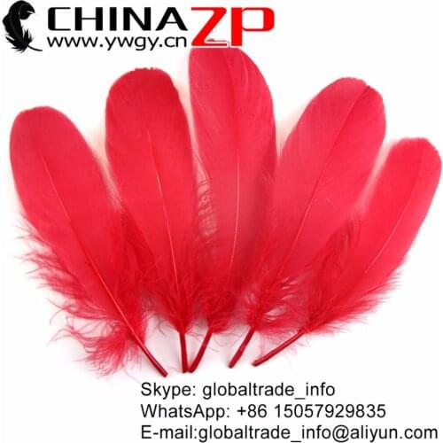 CHINAZP Factory Bulk 200 pcs/lot Size 10-20cm High Quality Dyed Red Soft Goose Nageoires Feathers for Carnival Design