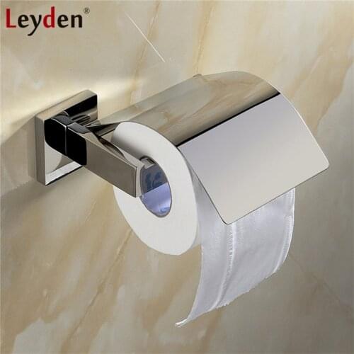 Leyden Toilet Paper Holder Cover SUS304 Stainless Steel Wall Mounted Brushed Nickel/ Chrome Bathroom Tissue Paper Roll Holder