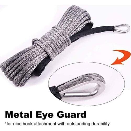 Brand New 7700 lbs Electric Winch Rope Nylon Rope High Strength Fiber Rope 6mmx15m Car Tow Rope Tow Strap Auto Accessories