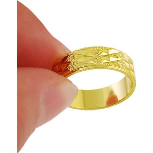 Brand Simple Design Fashion Yellow Gold Color Rings For Women Female Finger Ring Jewelry Christmas Gift R014
