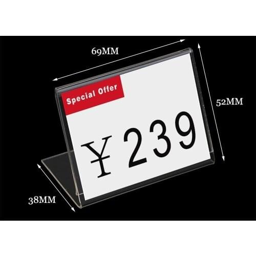 L Sign Holder Acrylic Frame Sign Stand Label Frame Holder Card Holder Table Tag Display Stand Desk Picture Photo Frame Stand