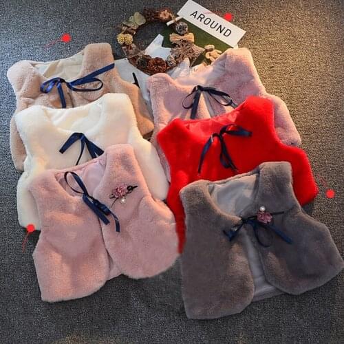 Girls Fur Vest Jackets 2020 New Baby Kids Autumn Rabbit Hair Vests Waistcoat for Children Clothes Outerwear baby vest girl