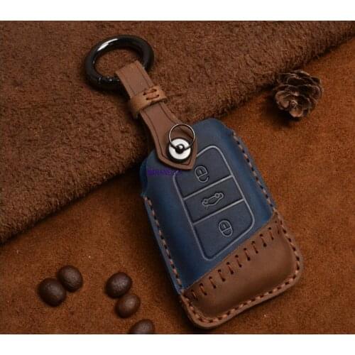 Fashion Car Genuine Leather Key Case Cover For VW Passat B8 CC Magotan For SKoda A7 Octavia Superb Remote Key Protect Accesories