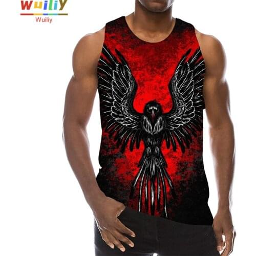 Eagle Graphic Tank Top For Men 3D Print Sleeveless Pattern Top Animal Vest Hawk Painting Tops Hip Hop Top