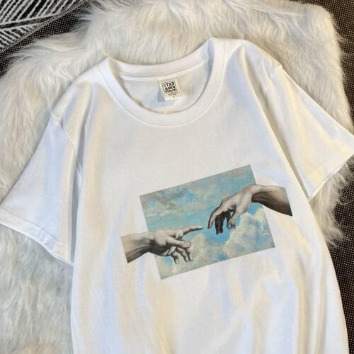 Privathinker David Oil Painting T-shirts Women 2021 Summer Harajuku Male Bible Genesis Top Tees Tshirt Mens T-shirts