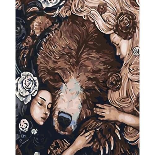 Tetasal DIY Painting by Numbers For Adults Kits Gift Digita Oil Paint Dropshipping On Canvas bear Kids Home Decoration