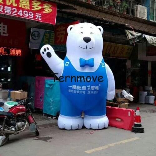 Inflatable bear outdoor advertising lovely cartoon inflatable stand polar bear For Christmas Day,toys for party