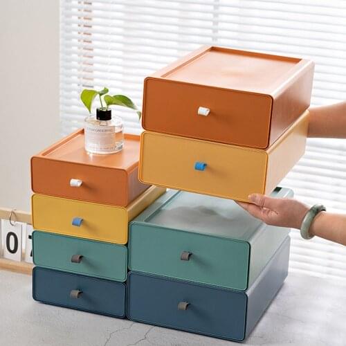 Desktop Storage Box Makeup Organizer Drawer Type Jewelry Stationery Office Desk Rack Multi-layer Combination