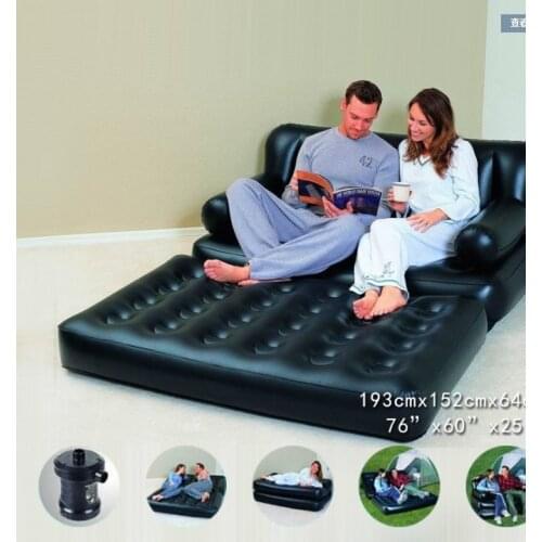 Genuine Bestway 75038 Five In-One Multifunctional Folding Sofa Bed 62056 European Style Electric Pump 5-in-1 Inflatable Sofa Bed