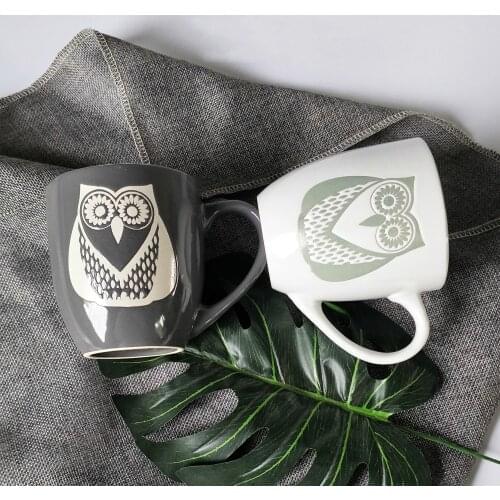 Originality Cartoon Owl Ceramics Coffee Mug Office Household Breakfast Milk Cup Teacup Multicolor Cappuccino Latte Coffee Cup