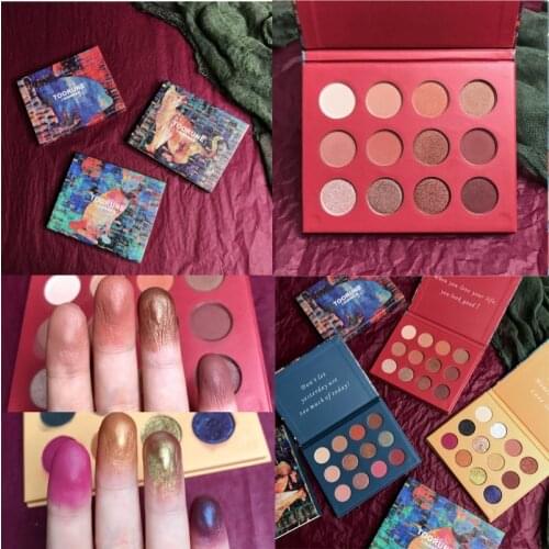 Brand12 Color Makeup EyeShadow Palette Shimmer Matte Glitter Diamond Luminous Eyeshadow Pallete Foiled Makeup Eye shadow Palette