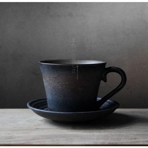 Retro England style coffee cups and saucers ceramic high quality material pigmented milk water personality tea cup with handgrip