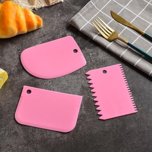 Dough Cake Cutter Slicer Spatula for Cake Cream Scraper Cake Blade Spatula for Cake Patisserie Cake Tool 3 Pcs /set