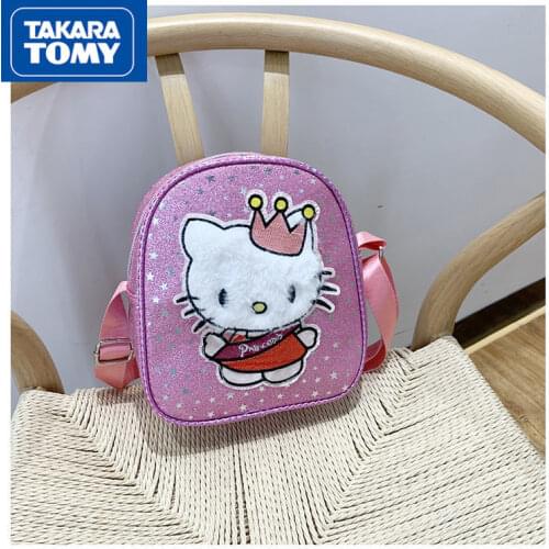 TAKARA TOMY Fashion Cartoon Hello Kitty Cute Backpack Simple Waterproof Wearable Comfortable Childrens School Bag