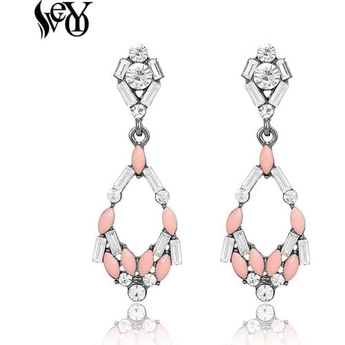 VEYO Elegant Rhinestone Drop Earrings for women Personality trendy Earring High quality