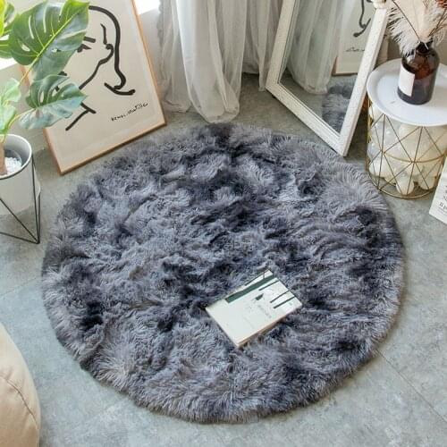 Nordic round carpet gradient tie-dye bedroom mat living room coffee table rug modern minimalist mat net red explosion carpet