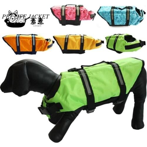 Pet Dog Cloth Float Dog Vests Outdoor Clothes Summer Printed Pet Life Jacket Dog Safety Clothes Pets Safety Swimming Suit