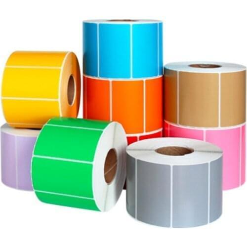AIBIER Color Red yellow blue Thermal Label barcode Sticker 40mm Core 30x20mm/1400pcs/1Roll Top Thermal Paper Adhesive Stickers